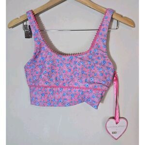 LoveShackFancy‎ x Beach Riot Leah Crop Top M NWT Floral Smocked
